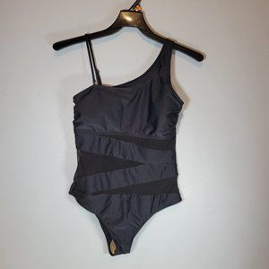 Womens Swimsuit Swim Beach Black With Sheer Areas  Size XL New - No Tags